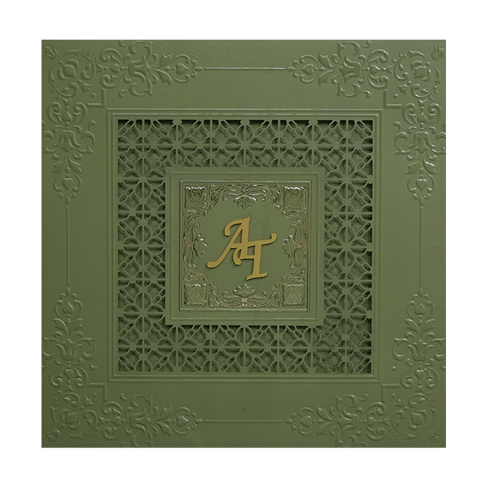 Olive Green MDF Marriage Card-King of Cards