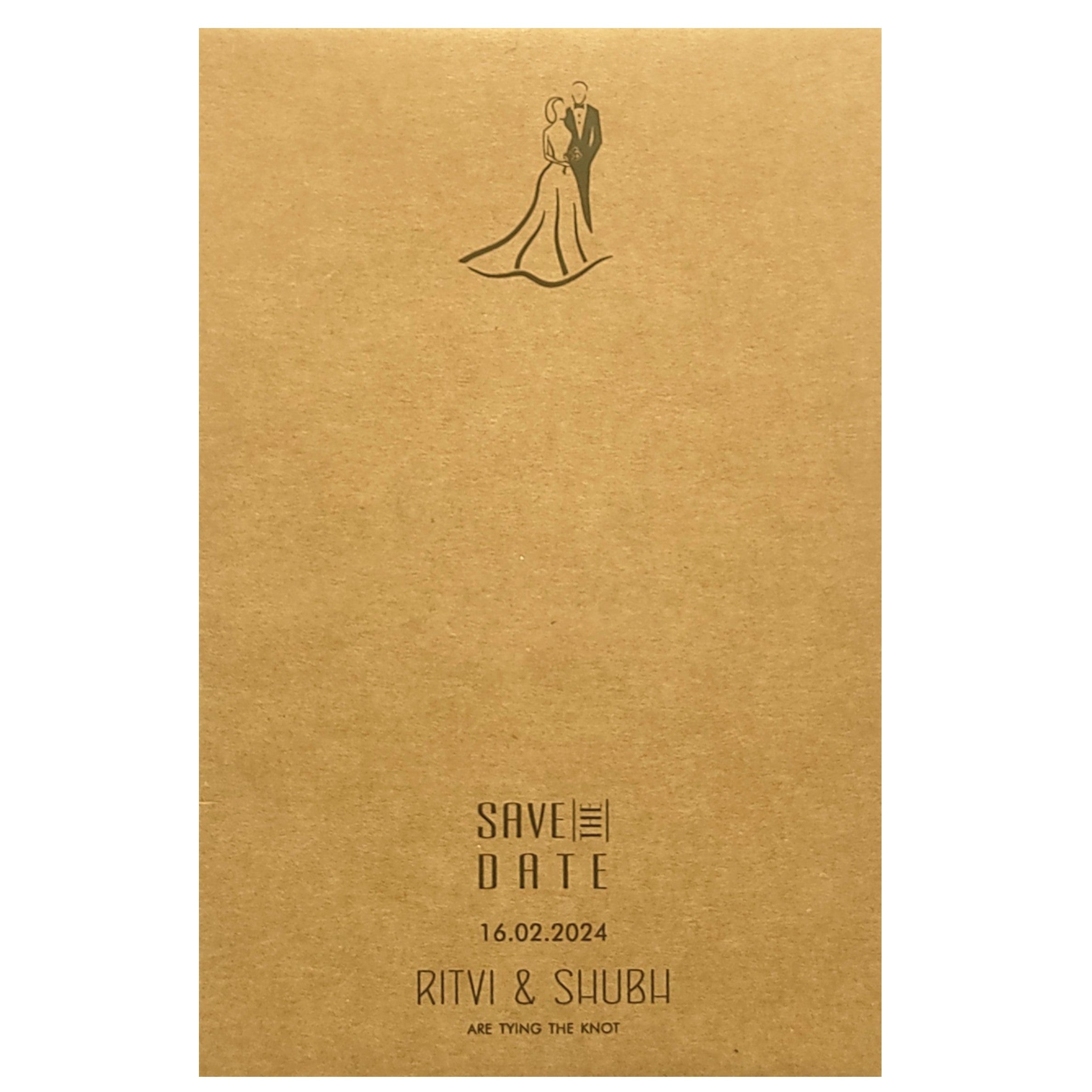 Brown Floral Design Invitation Card-KRC29360