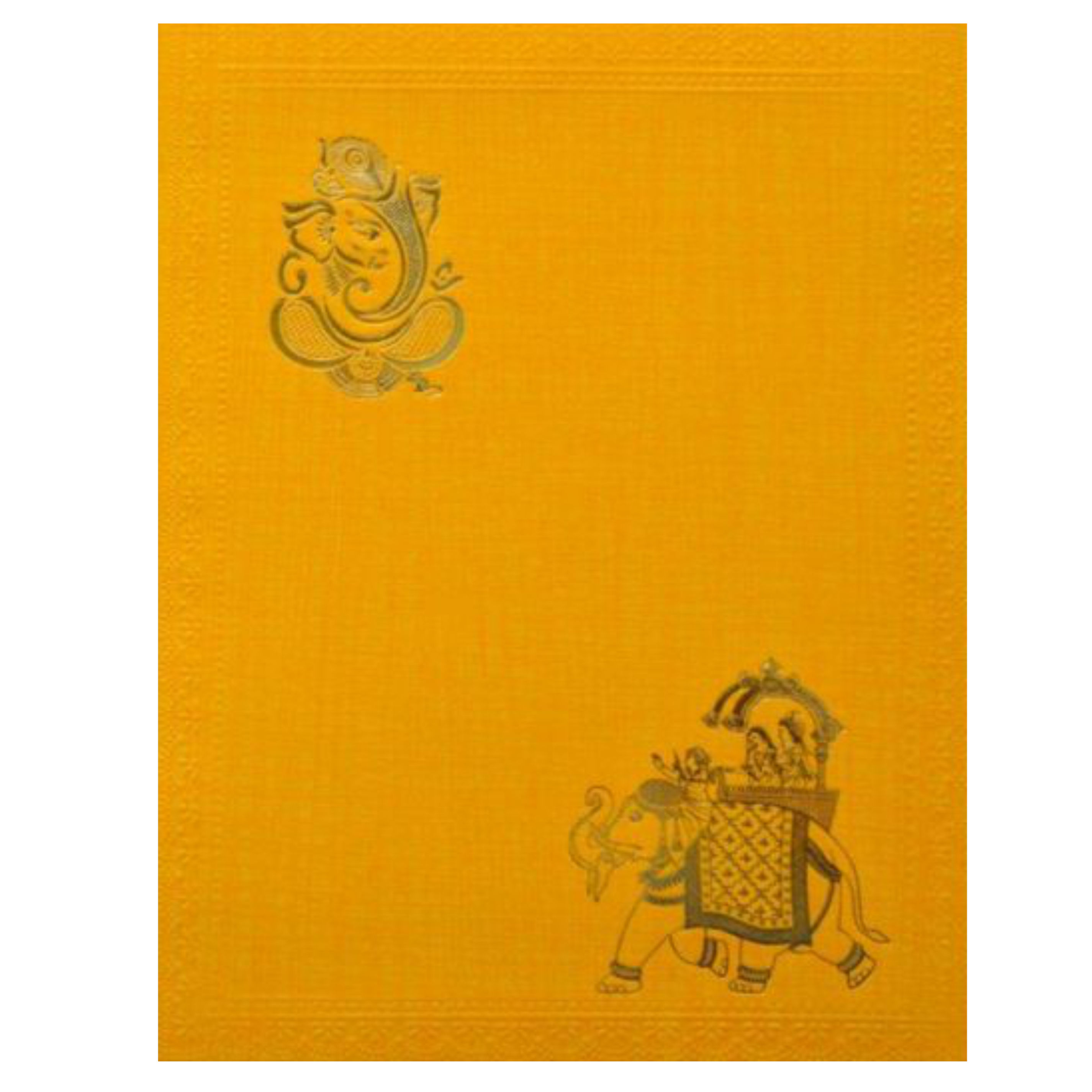 Orange Elephant Design With Ganesha-KNK50031