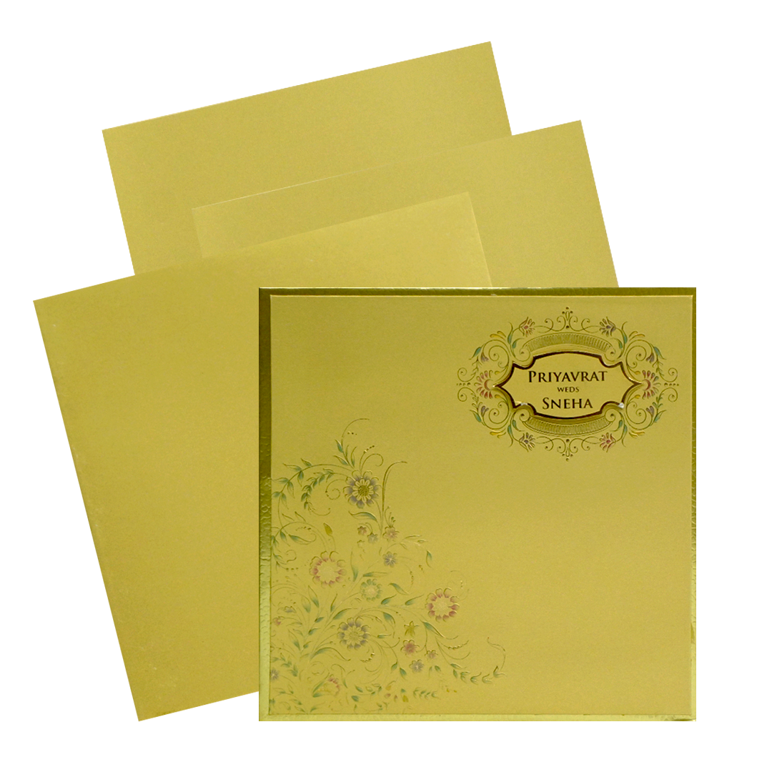 Celebrate in style with customized Golden Yellow Wedding Invitation Card Order now! ?WhatsApp Support ?Express Delivery.