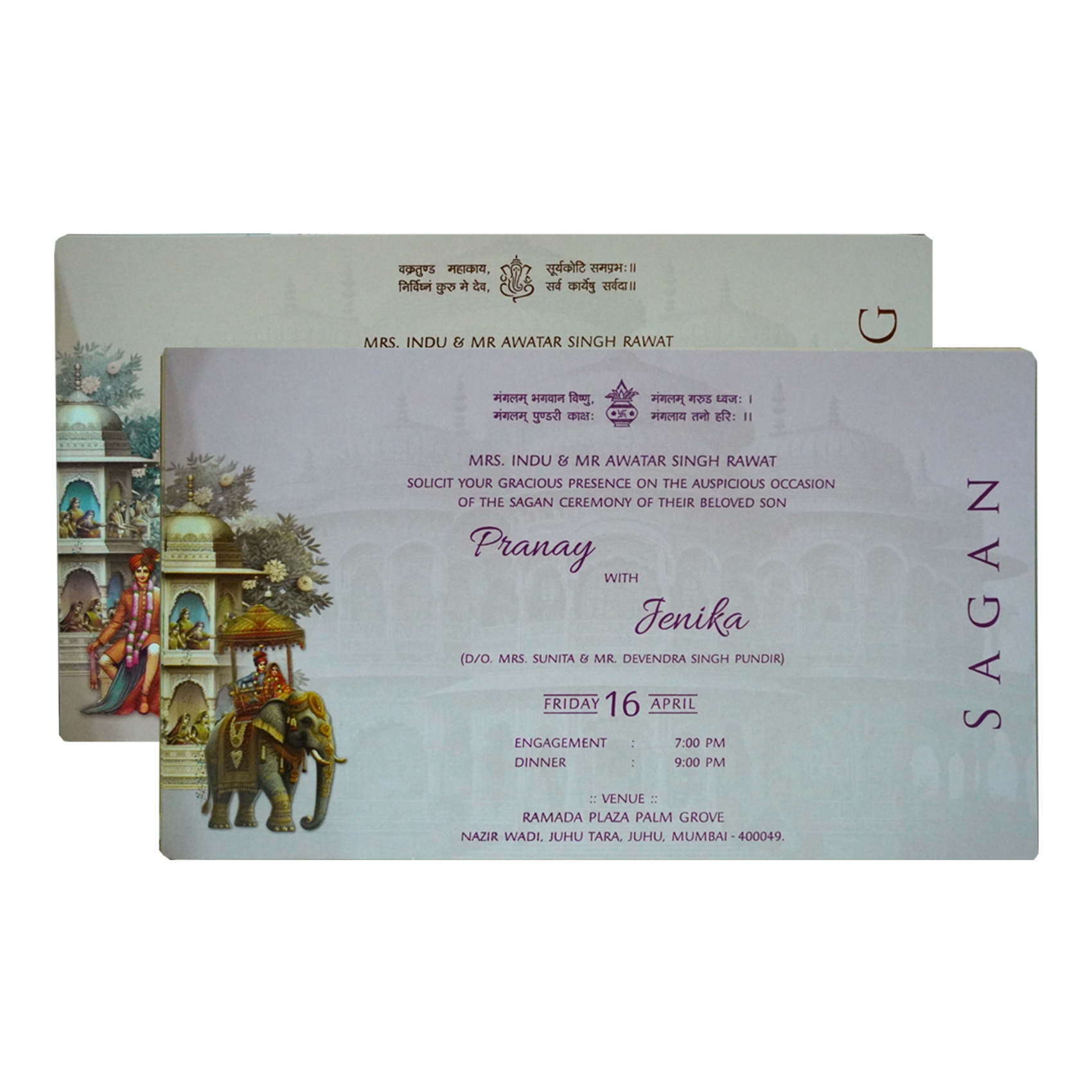 Grey Royal Wedding Padded Card-Krc30870