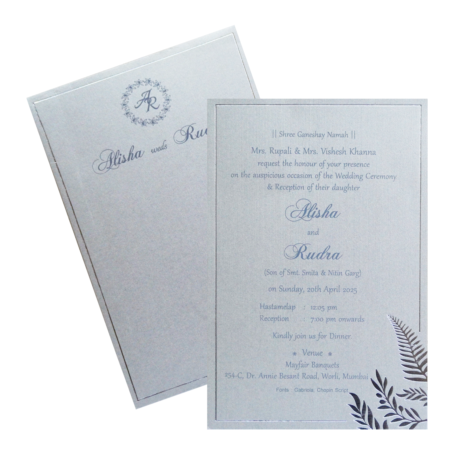 Grey Petal Single Card-KRCS7321