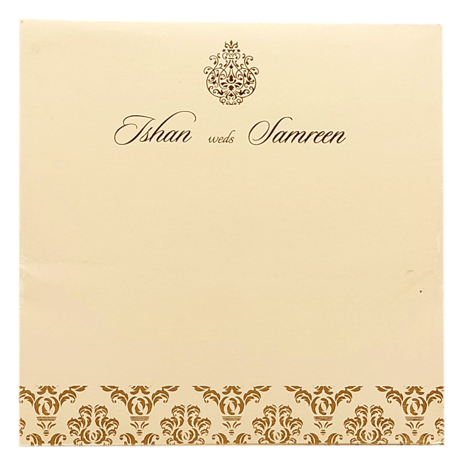 Peach Gold Design Invitation Card-KRC29831