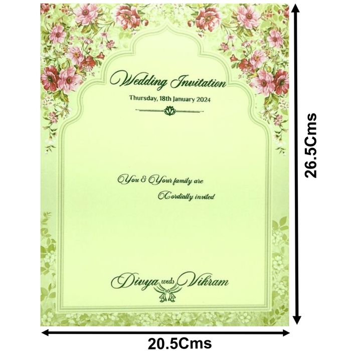 Cream Floral Padded Offset Print With Name Plate-KNPO1507C-King of Cards