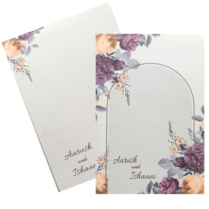 Grey Violet Floral Invitation Card-King of Cards