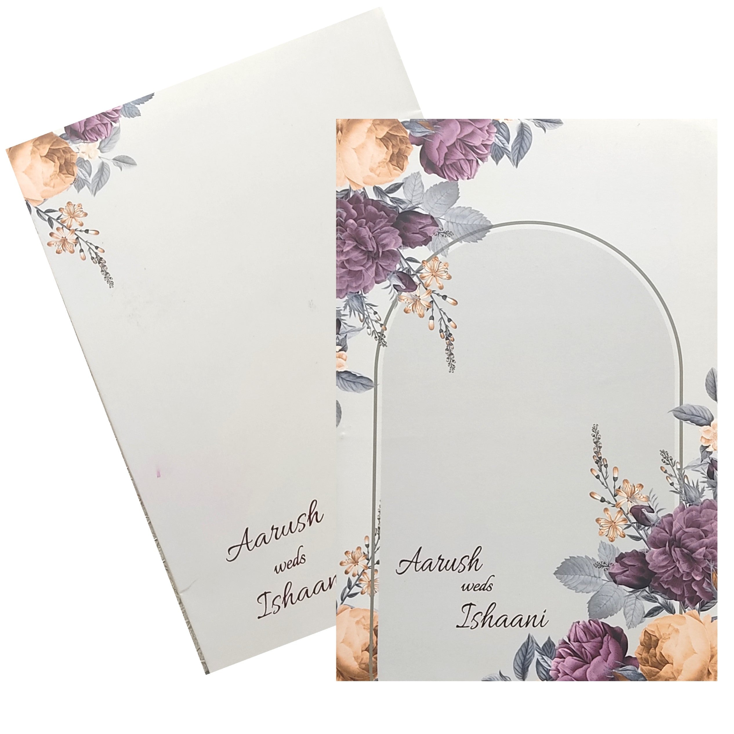 Grey Violet Floral Invitation Card-KRC29620