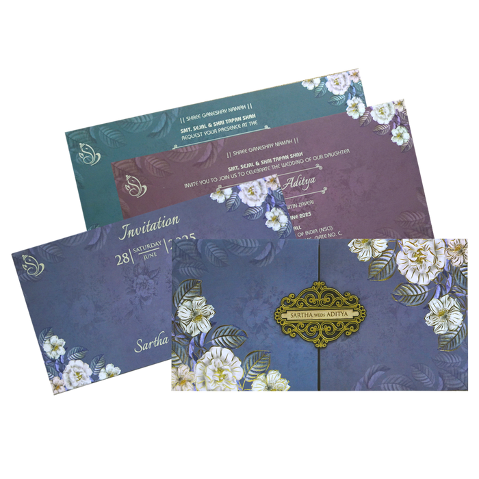 Lavender Blue Wedding Card-King of Cards