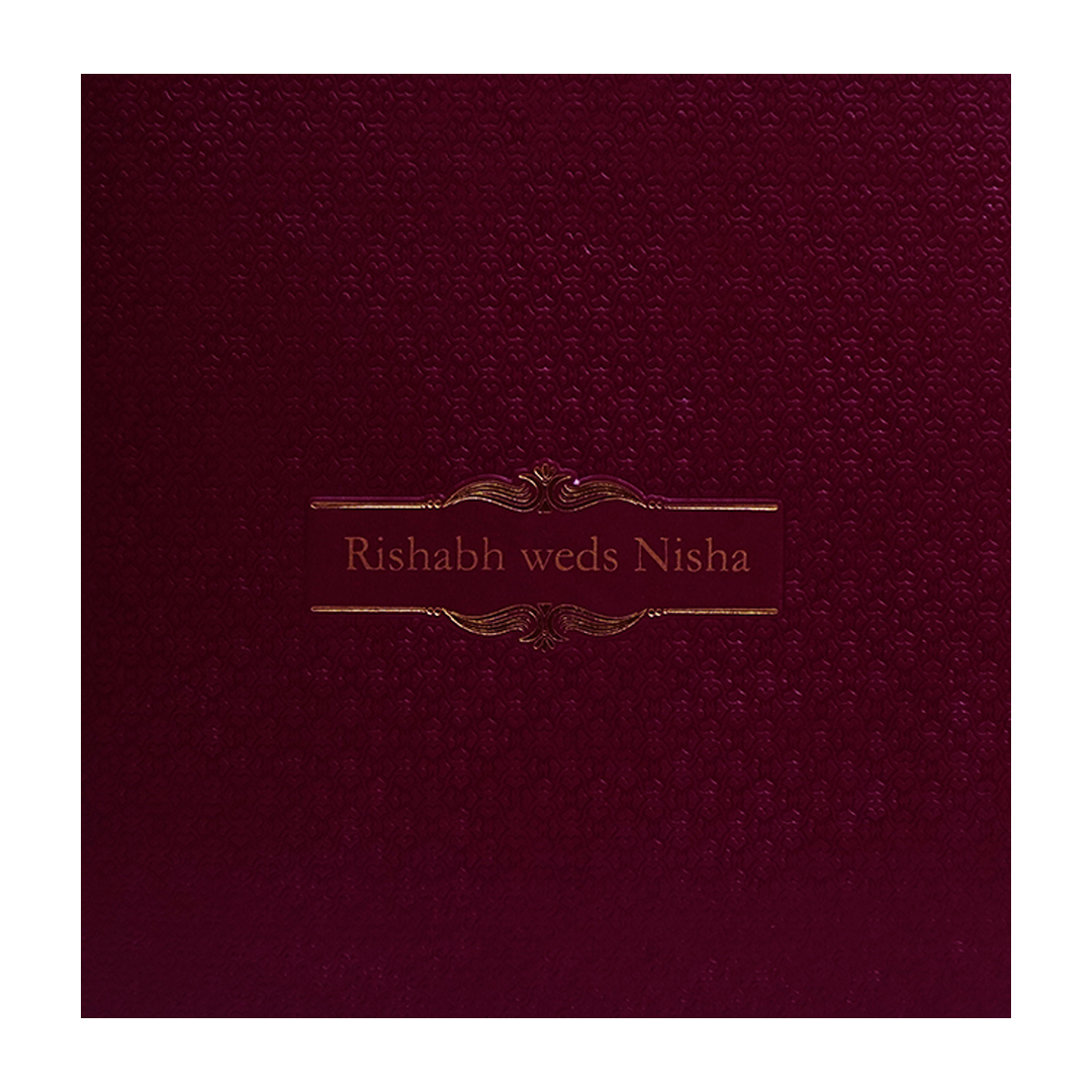 Wine Red Pattern Wedding Invitation Card-KRC30512