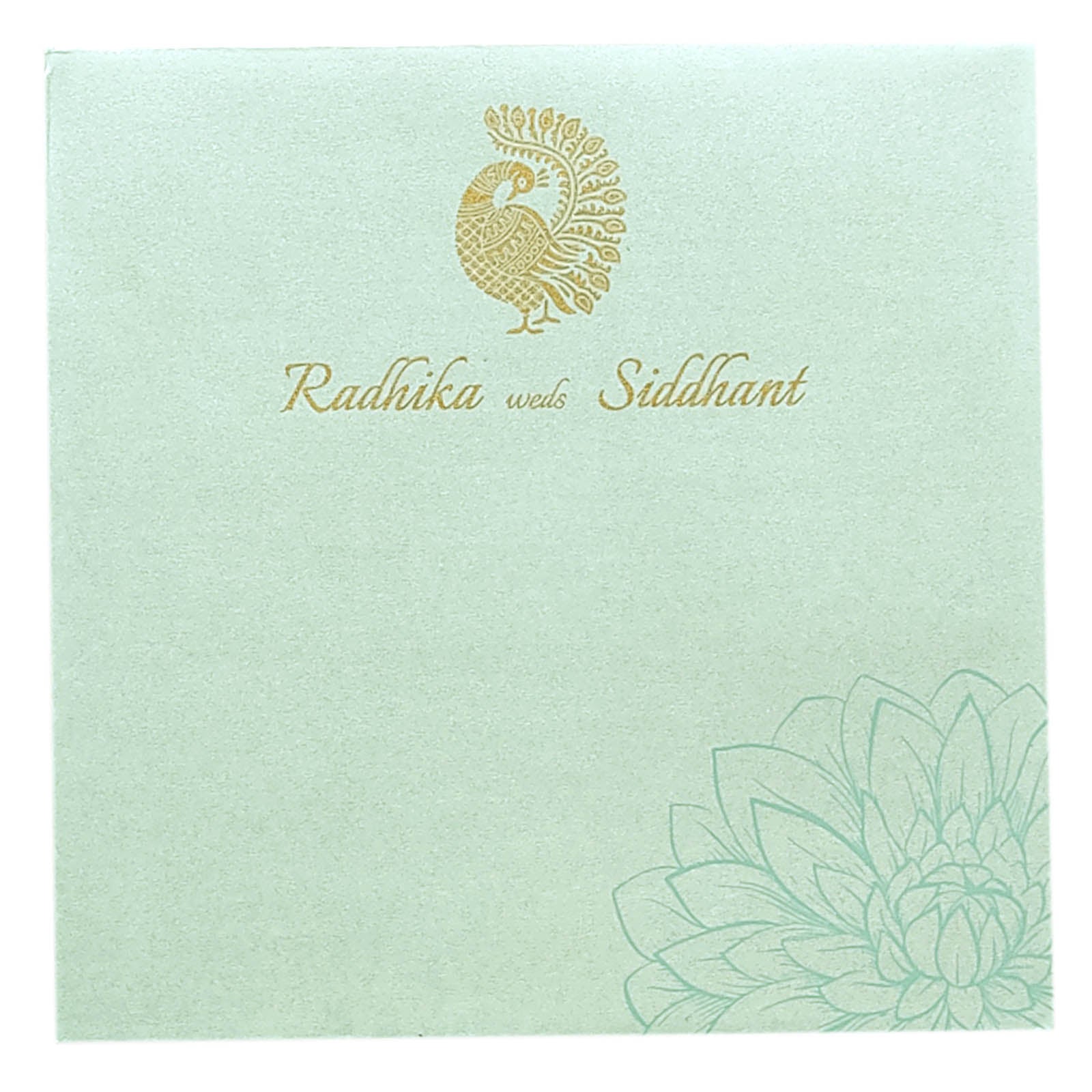 Blue Floral Nameplate Invitation Card-KRC29501