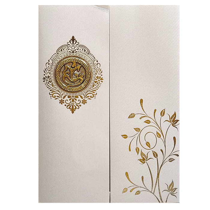 Grey Floral Door Invitation Card-King of Cards