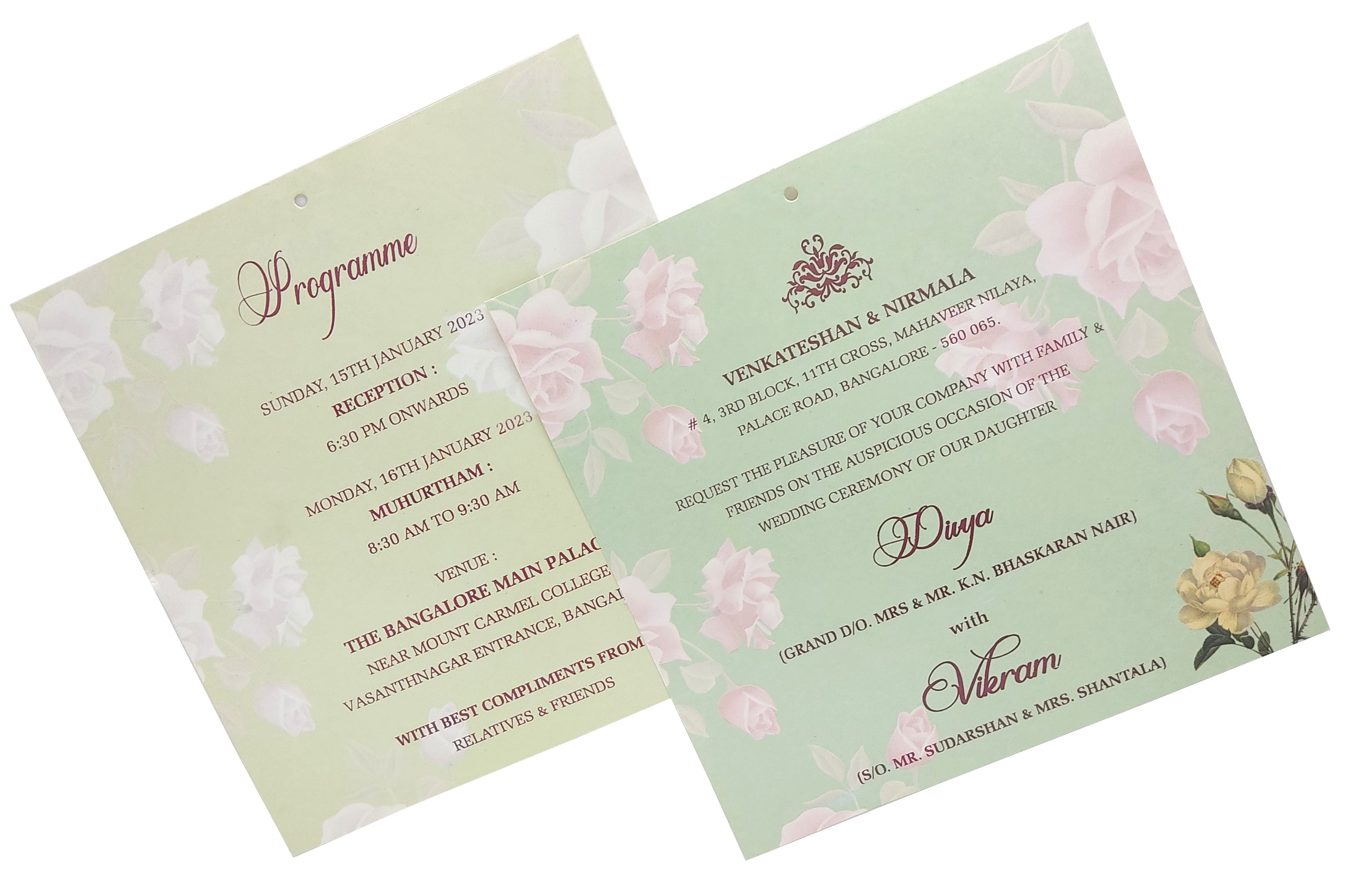 Pastel Green Invitation Card-KNCY4601G