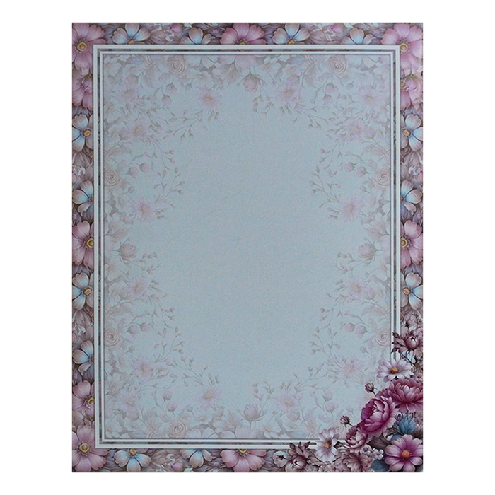 Light Blue Floral Box Wedding Card-King of Cards