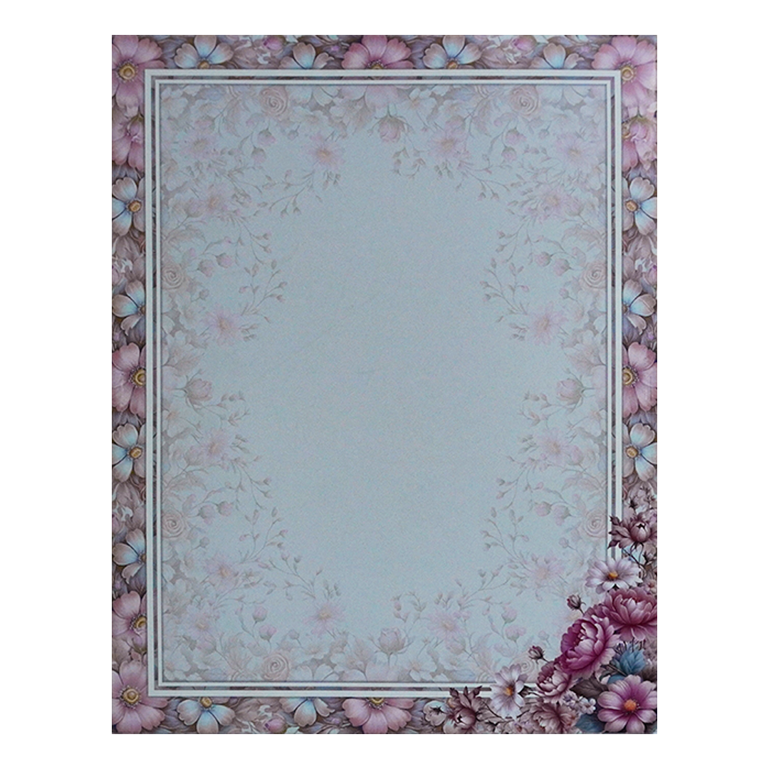 Light Blue Floral Box Wedding Card-KNKN6309