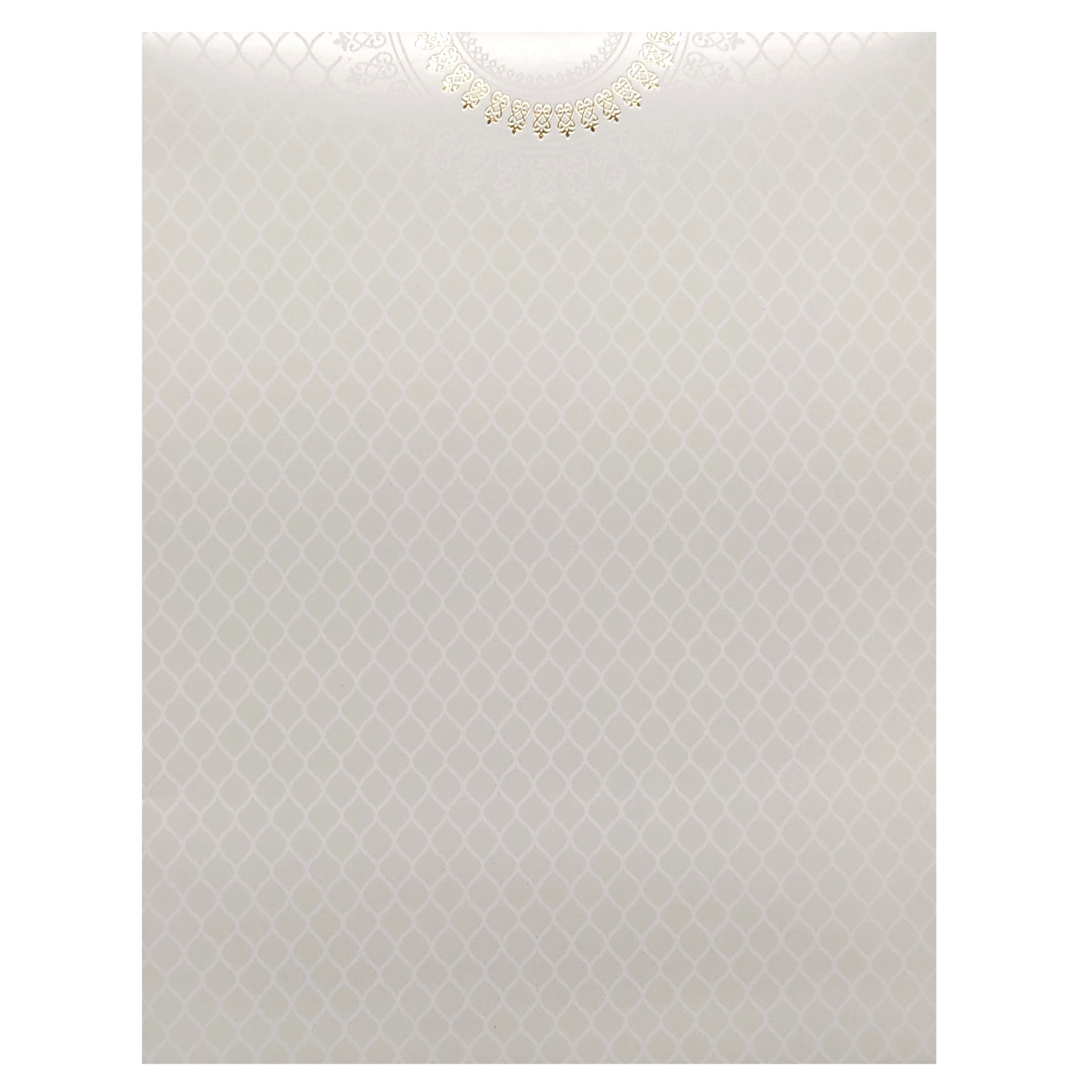 White Embossed Invitation Card-KNK4103W