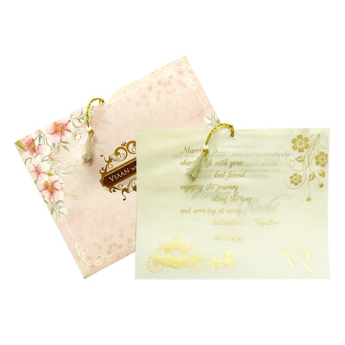 Light Pale Pink Tracing Sheet Invitation-King of Cards