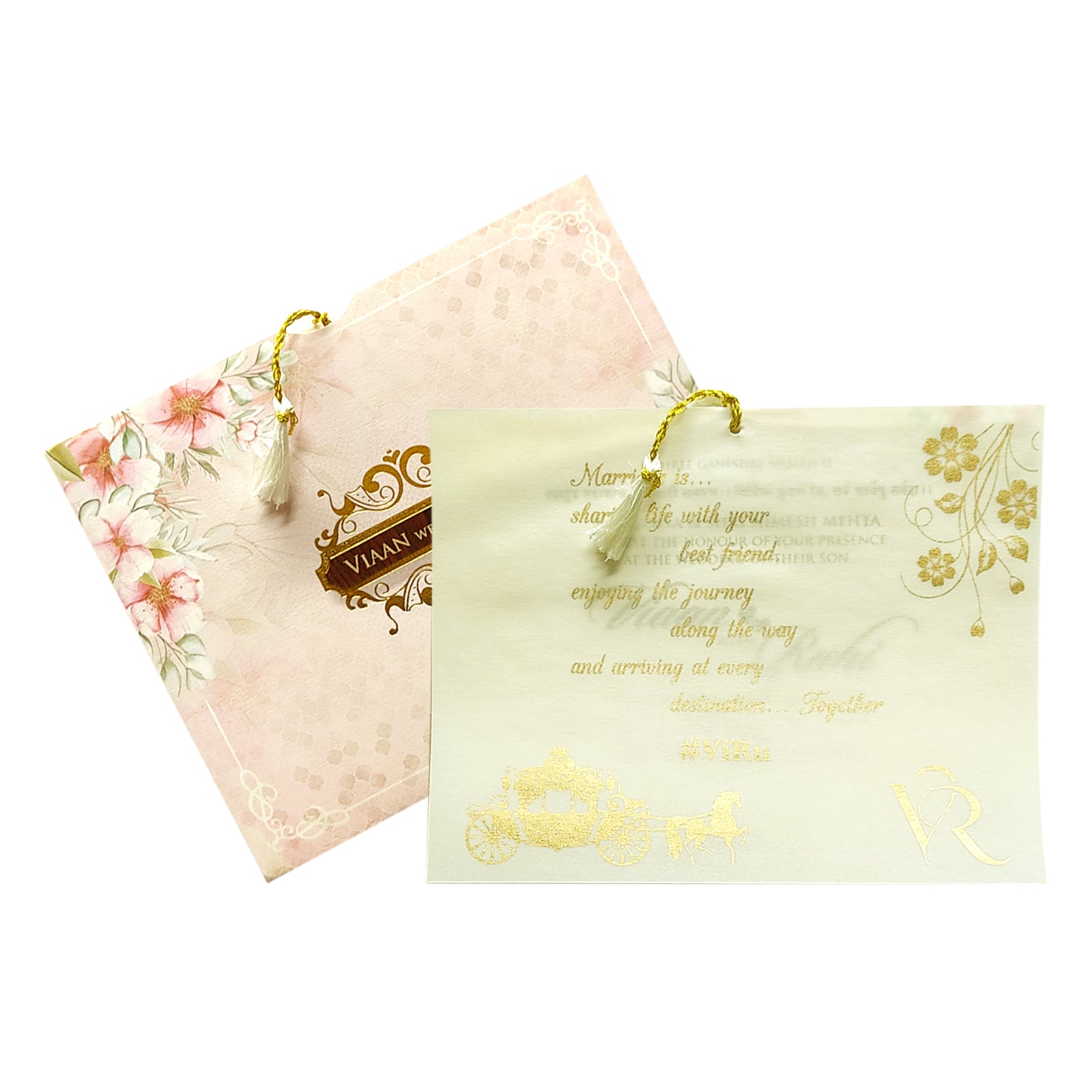 Light Pale Pink Tracing Sheet Invitation-KVN06400