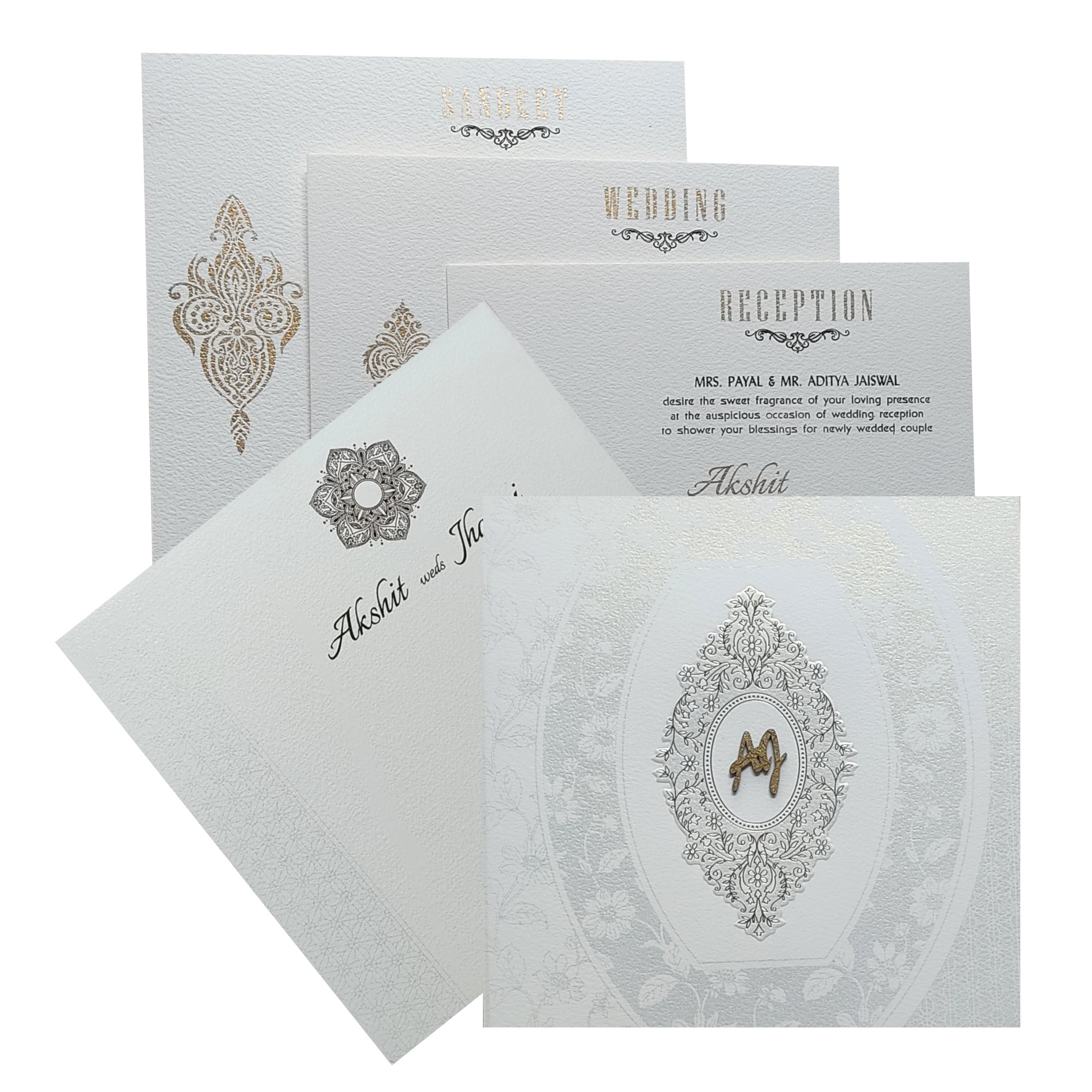 Grey Floral Invitation Card-KRC29080