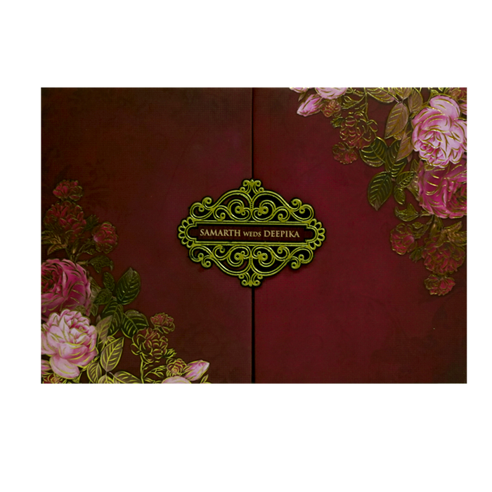 Mauve Pink Floral Invitation-King of Cards