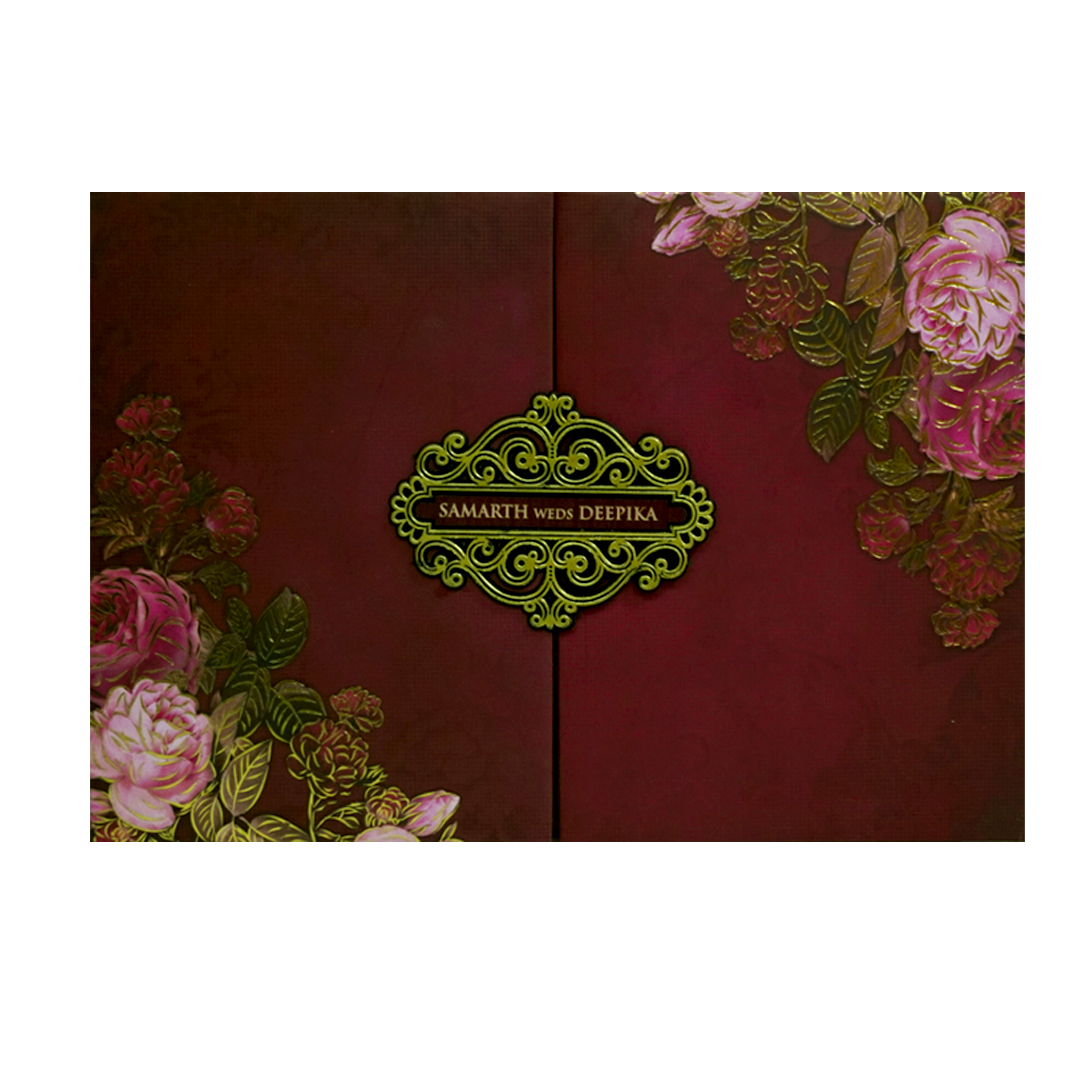 Mauve Pink Floral Invitation-KVN07160