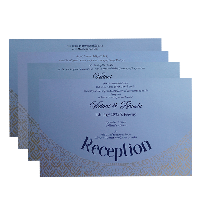 Light Blue Design Wedding Card-King of Cards