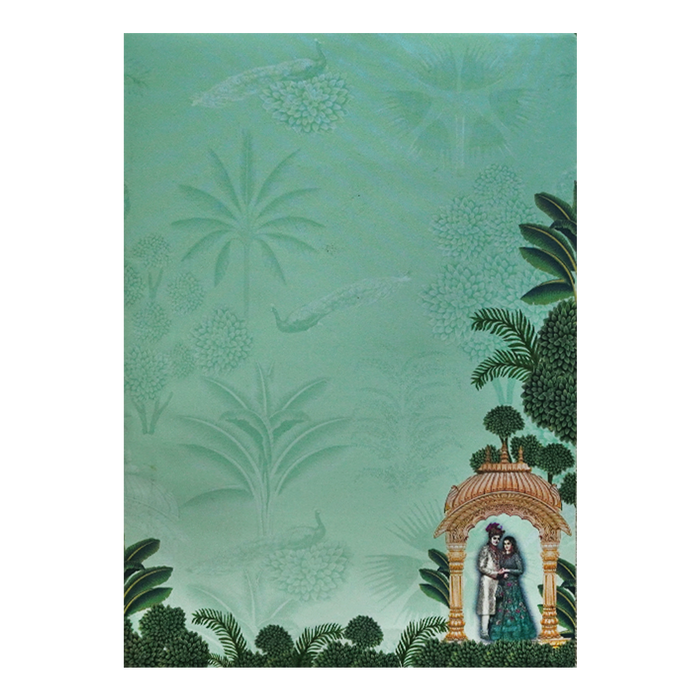 Green Bride and Groom Wedding Card-King of Cards