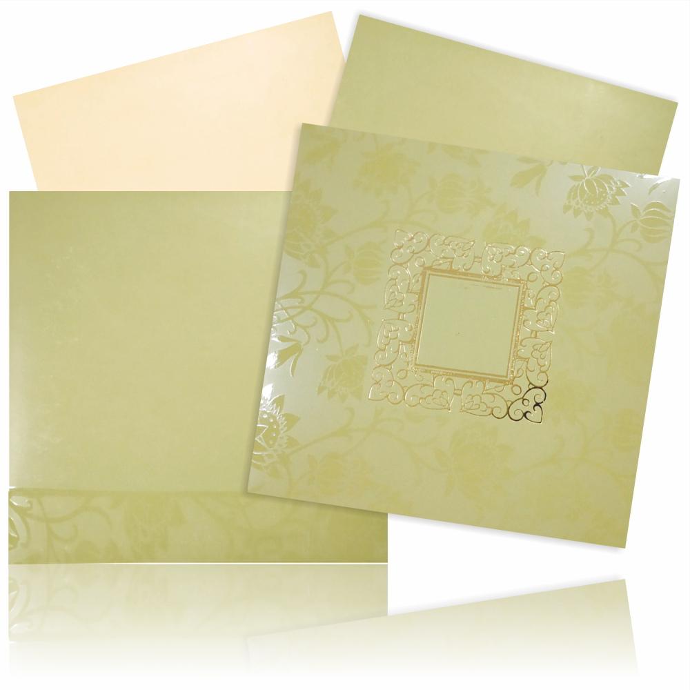 Gorgeous Green Shading With Blossom Theme Wedding Card - KND8002G-King of Cards