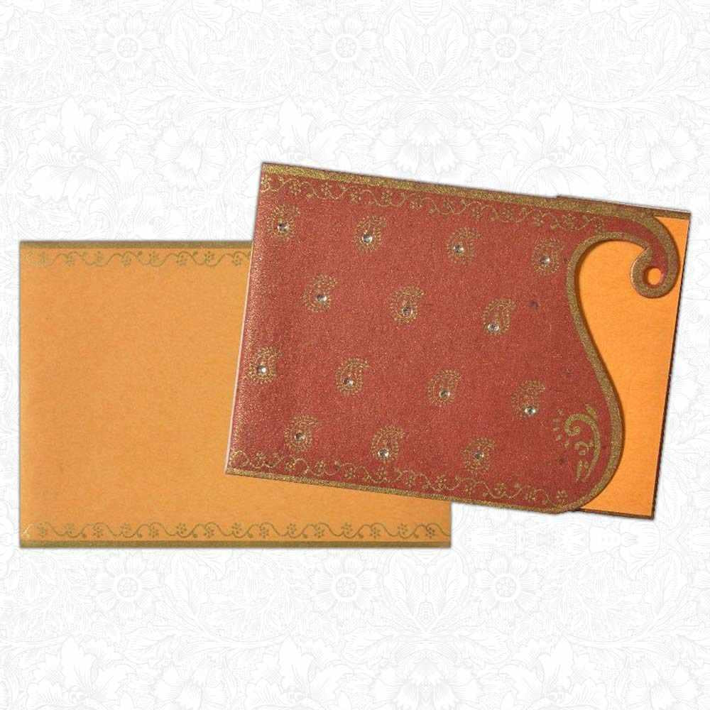 Invitation Card - A Traditional treat in Red and Orange Invitation Card-KNK1228-King of Cards