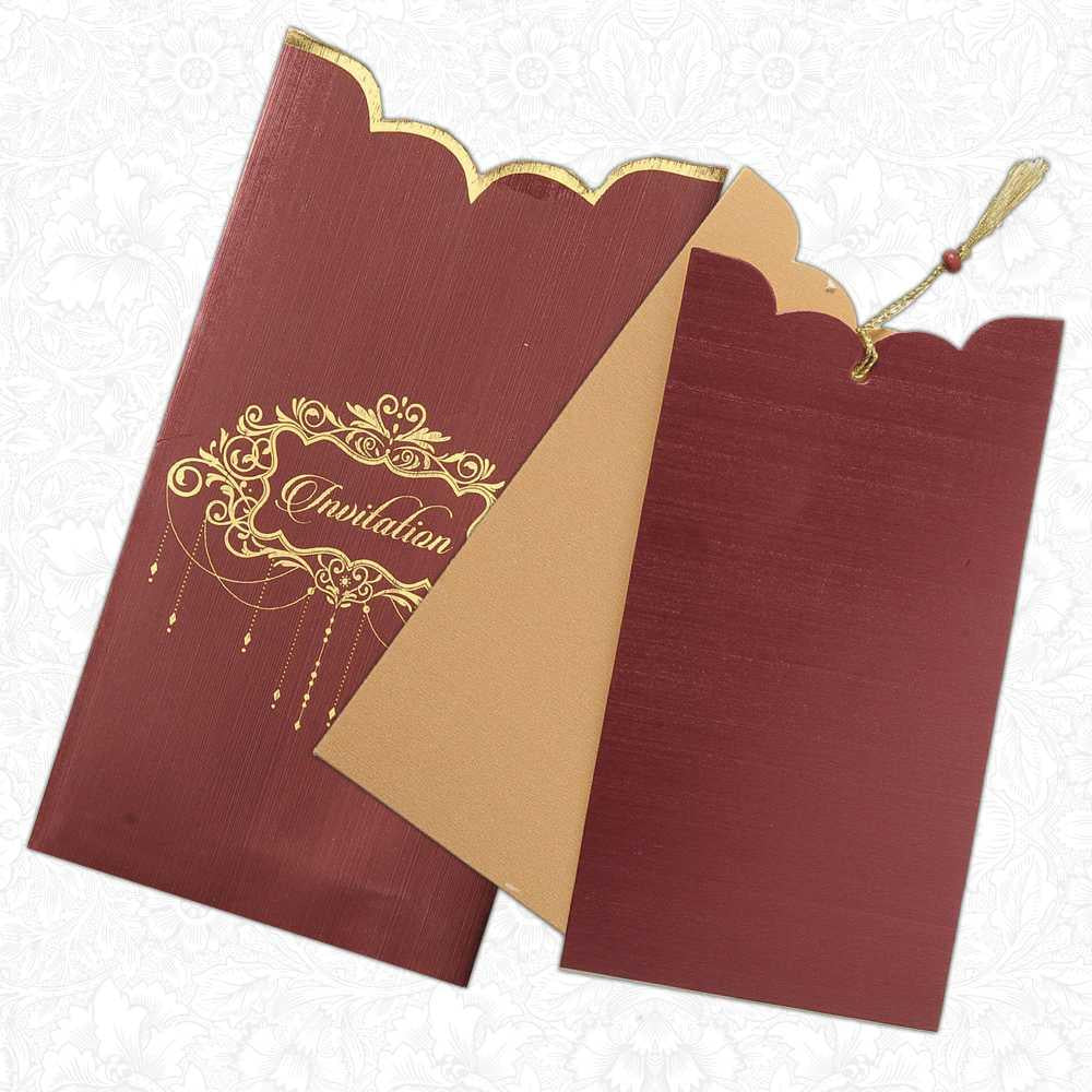 Invitation Card - Brown Designer Wedding Invitation Card-KNK1261-King of Cards