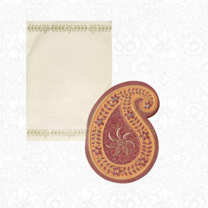 Paisley Designed Personal Wedding Invitation Card -KNK1397-King of Cards