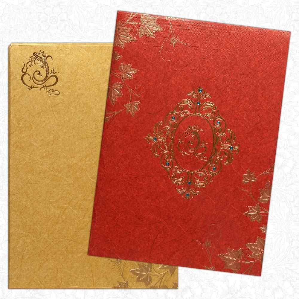 Invitation Card - Royal Golden Red Invitation Card-KNK1441