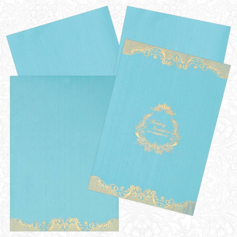 Blue Floral Wedding Invitation Card