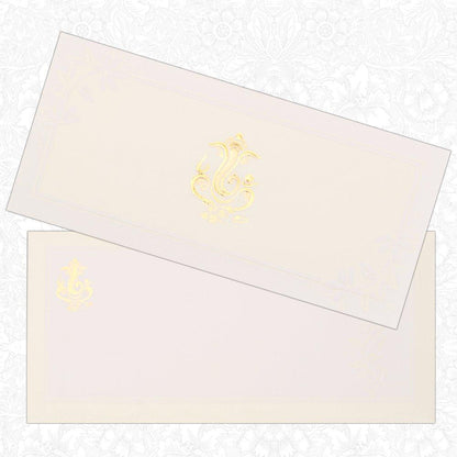 White Screen Ganesha Invitation Card-Knk1552