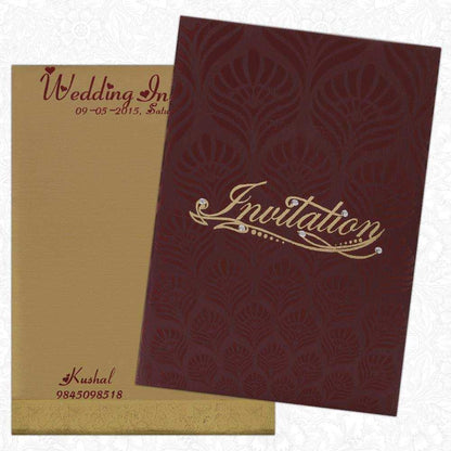 Invitation Card - Eye Catching &amp; Appealing Metallic Brown Invitation Card-KNK1619-King of Cards