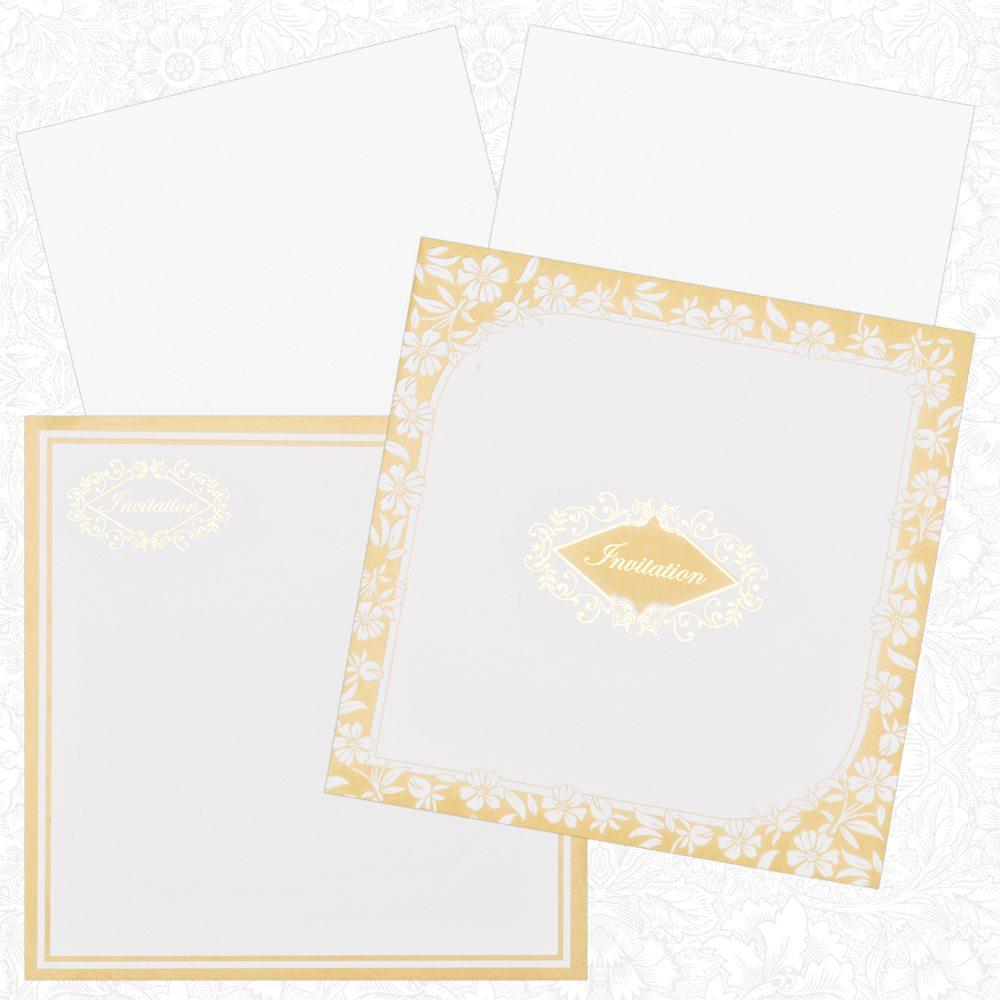 Gold Floral Wedding Invitation Card-KNK1652
