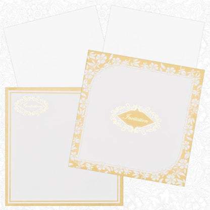 Gold Floral Wedding Invitation Card-KNK1652
