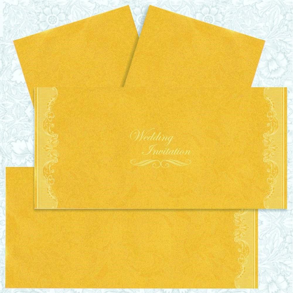 Alluring Gold Shading With Floral Border Wedding Card-King of Cards