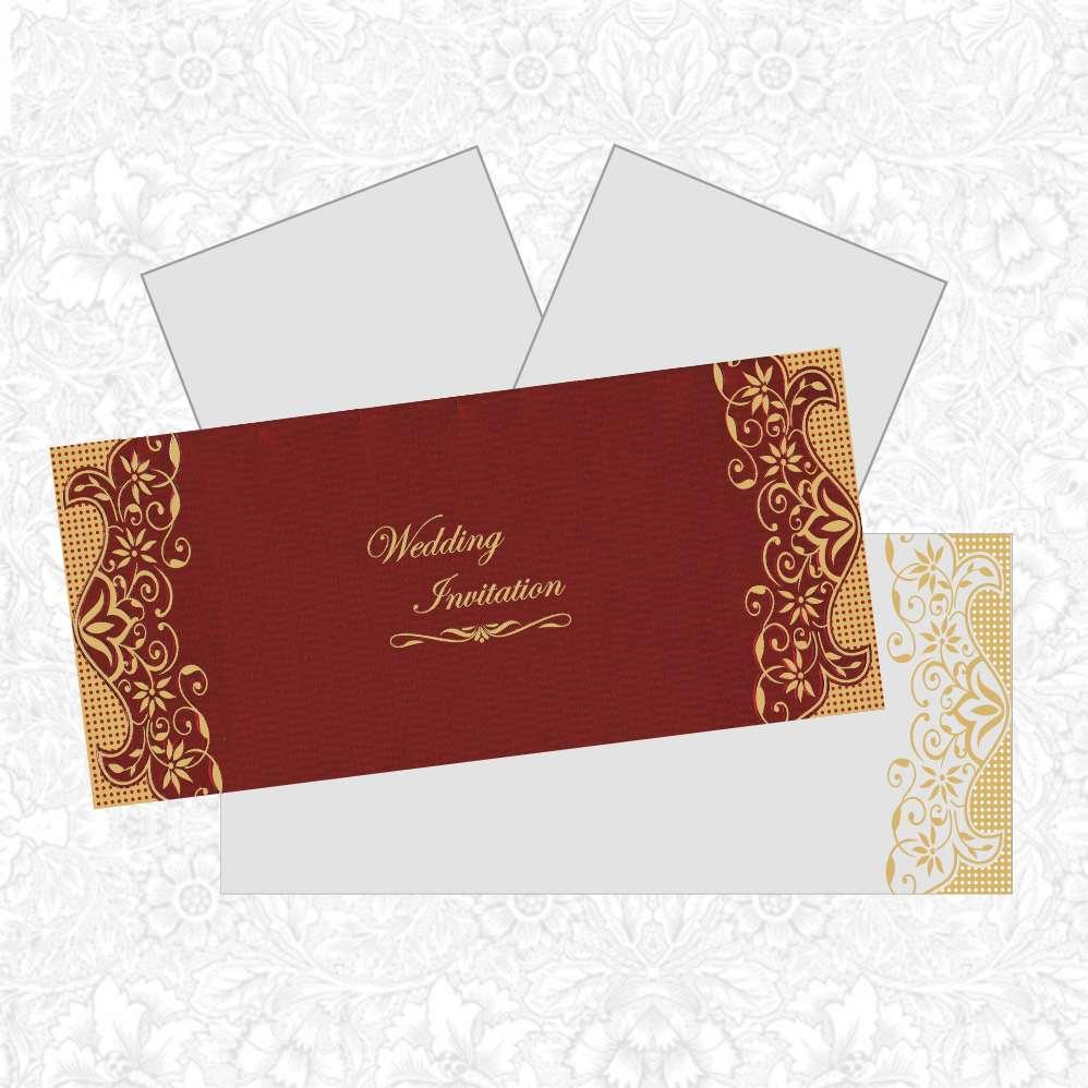 Maroon Wedding Invitation Card-King of Cards