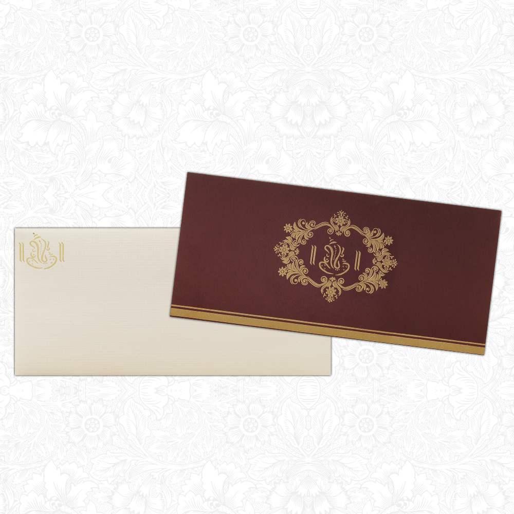 Maroon Ganesha Personal Invitation Card-King of Cards