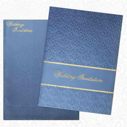 Blue Embossed Invitation Card