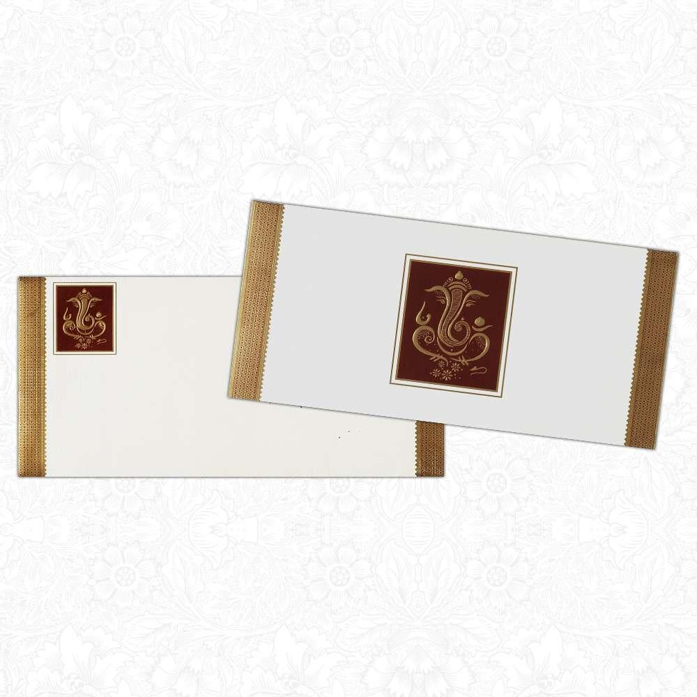 Invitation Card - Designer Maroon and Golden Invitation Card-KNK1846