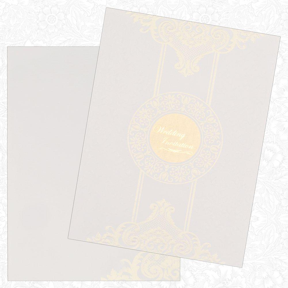 White Wedding Invitation With Double Folded Insert-KNK1892
