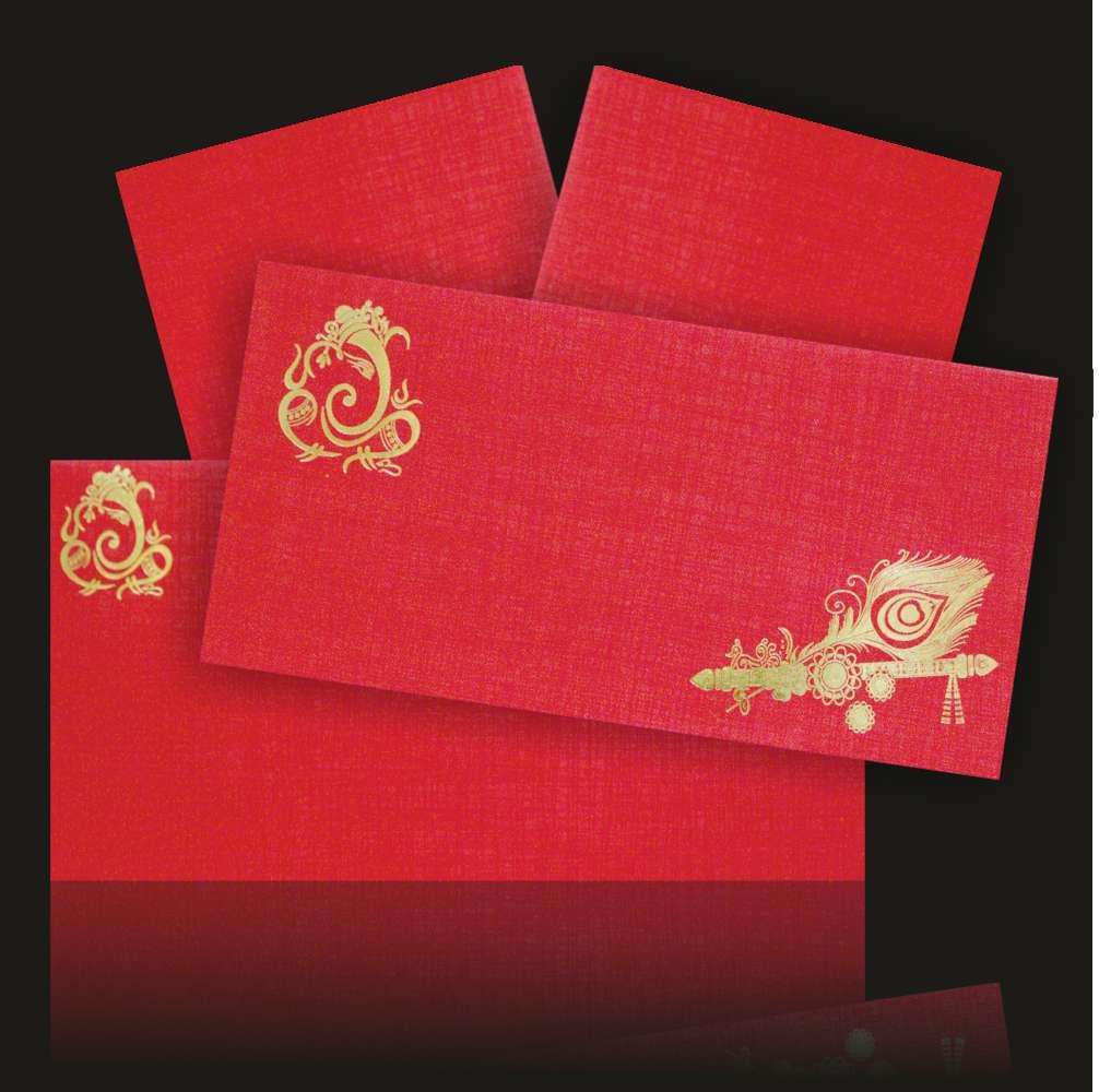 Red Peacock Invitation Card