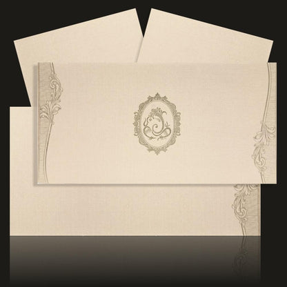 Cream Ganesha Invitation Card