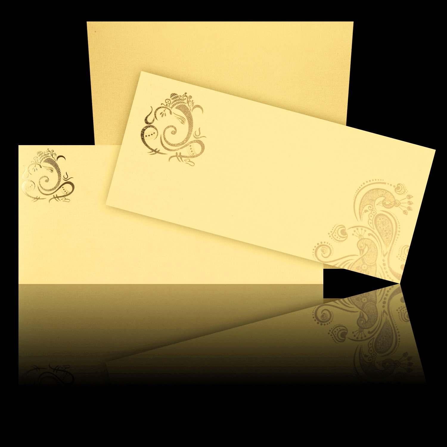 Cream Peacock Design Personal Card