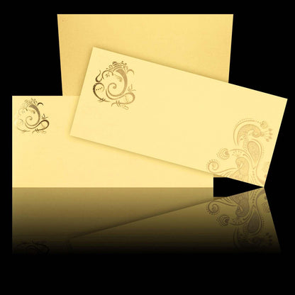 Cream Peacock Design Personal Card
