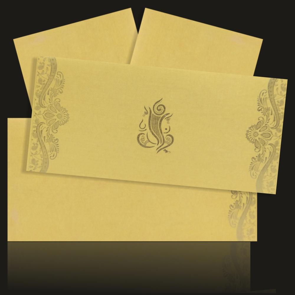 Elegant Flower Cream Color Wedding Card