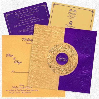 Unique Door Type Violet Shading Personal Wedding Card - KNK2016 - Small (Personal card)-King of Cards