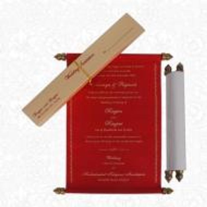 Red Scroll Invitation Card-King of Cards