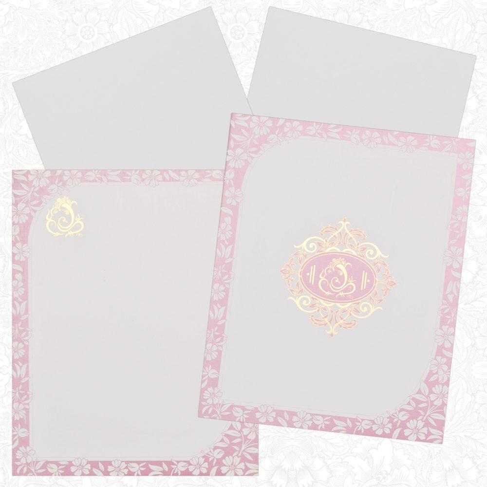Invitation Card - Everlasting Pink Ganesha Kalyana Patrika-KNK2234-King of Cards