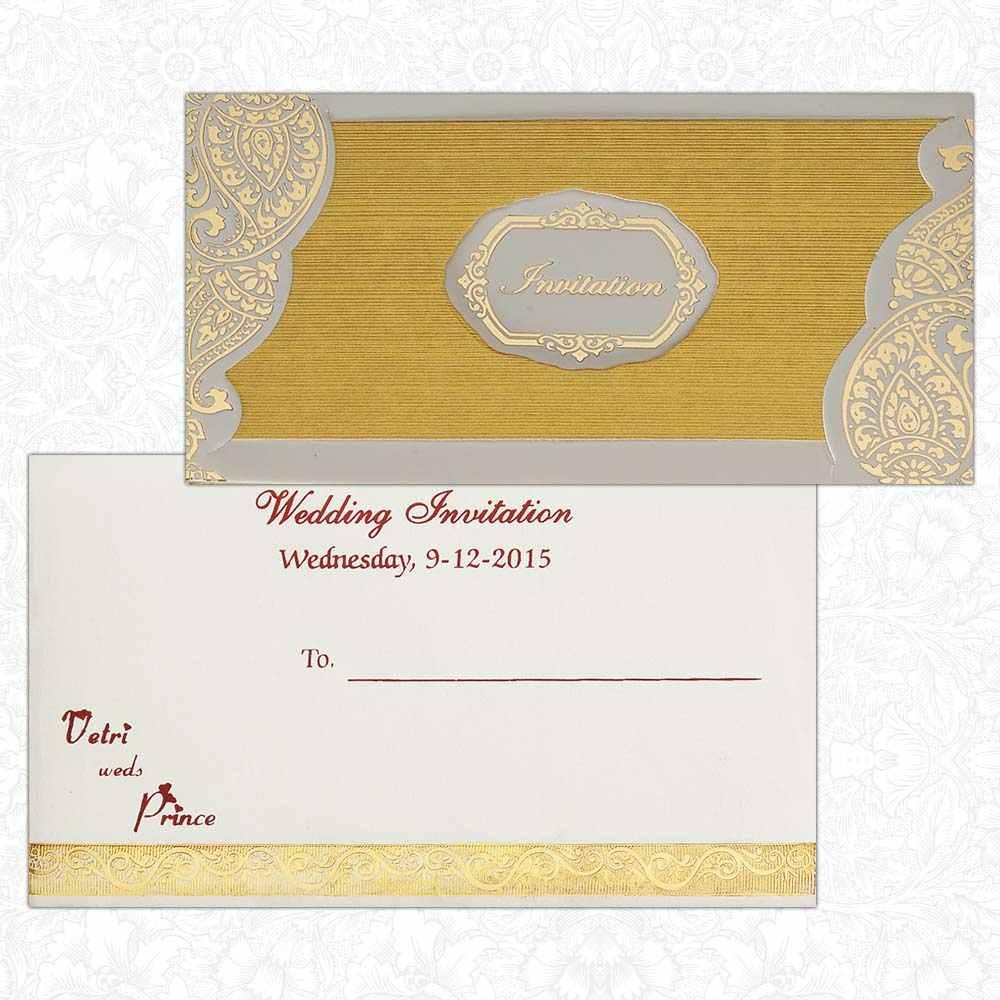 Invitation Card - Golden Personal Wedding Invitation Card-KNK2251